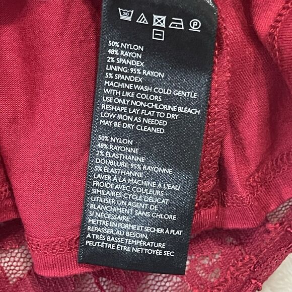 Urban Outfitters Kimchi Blue Red Lace Bodycon Dress‎ Sz Small Made In USA - Picture 6 of 14